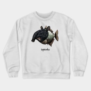 Tapiranha Cartoon Illustration Crewneck Sweatshirt